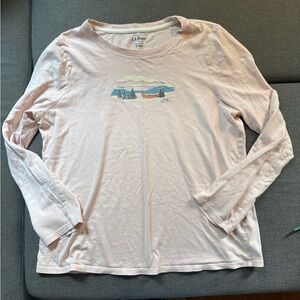L.L. Bean Light Pink Long Sleeve Tee